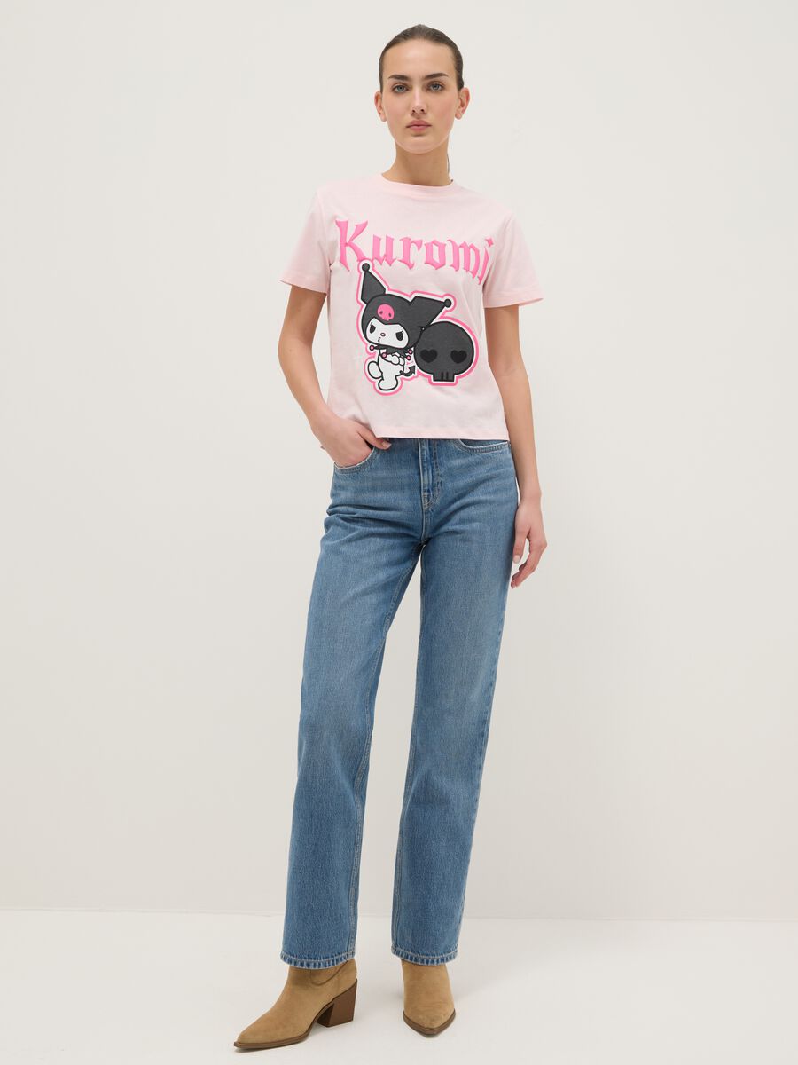 Pink pure cotton T-shirt regular fit with Kuromi print_1