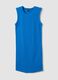 Blue ribbed stretch cotton midi dress_4