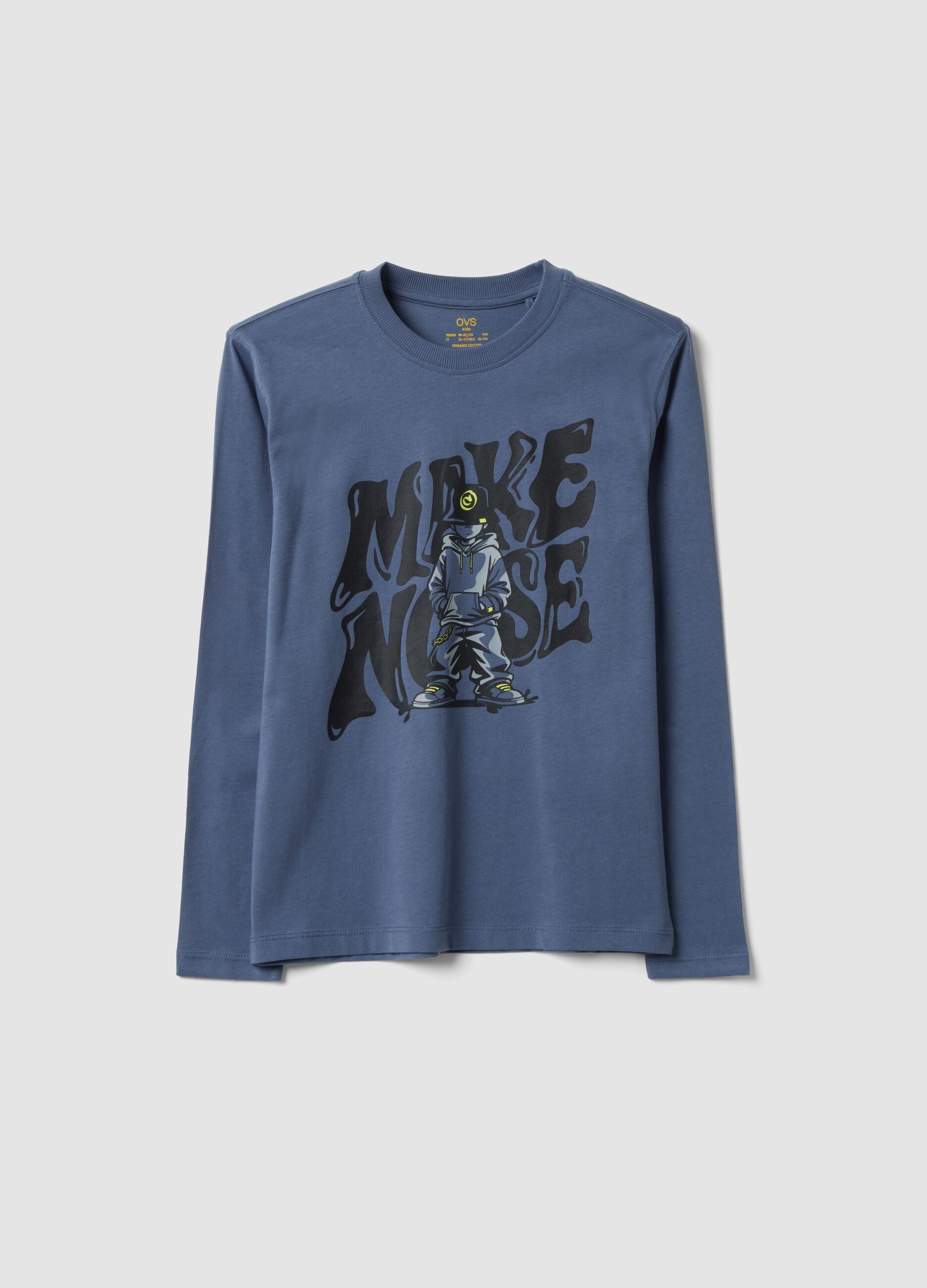 Grey relaxed-fit T-shirt in pure organic cotton for boys