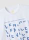 White pure cotton T-shirt with front print, regular fit_5
