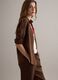 Brown pure linen regular fit shirt_0