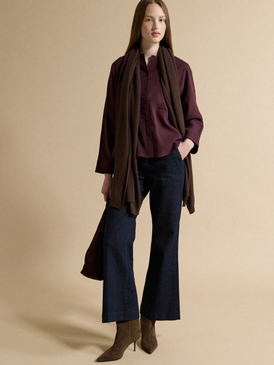 Brown pure cashmere scarf_1
