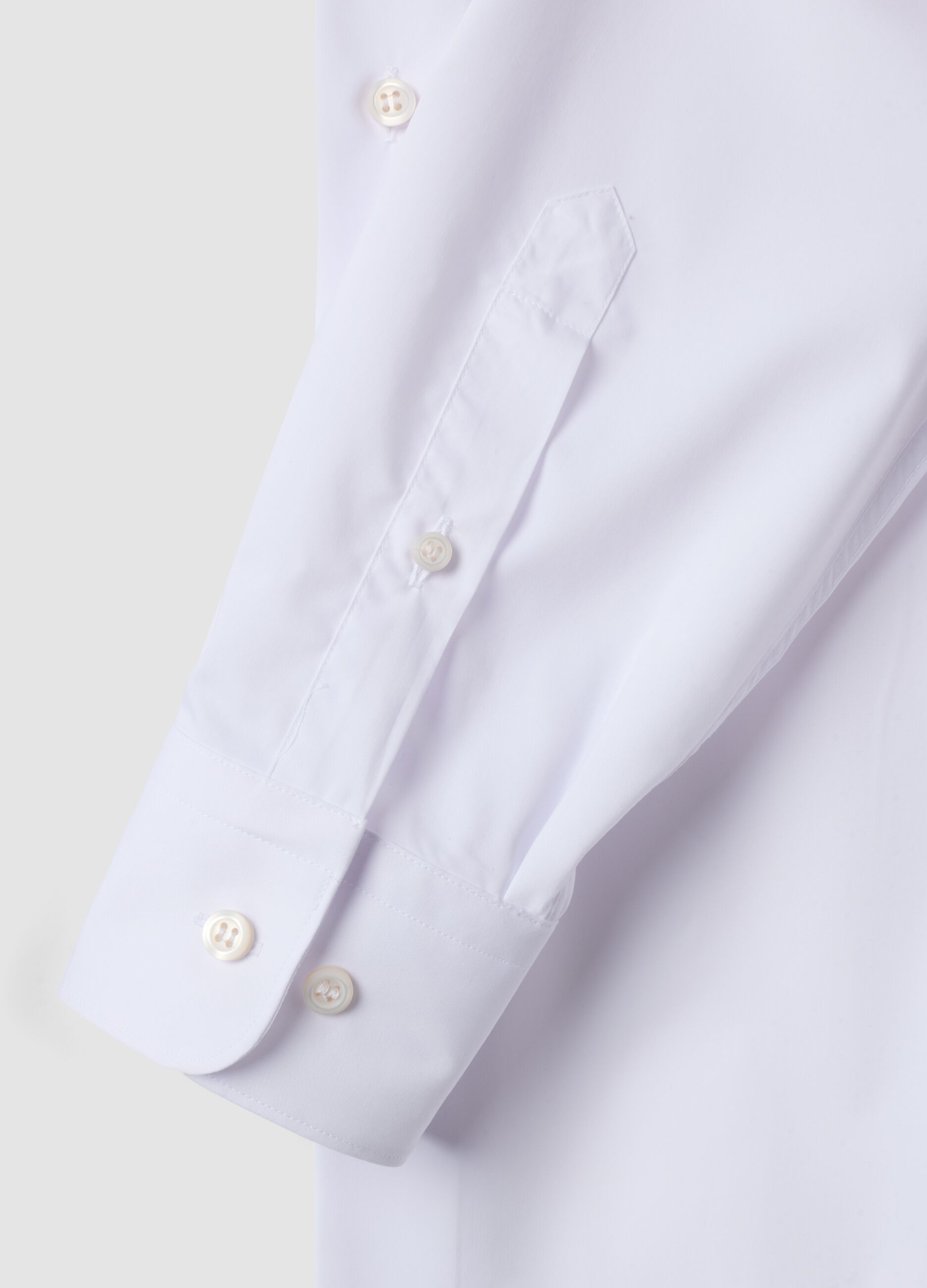 White easy-iron lyocell-blend poplin shirt, regular fit