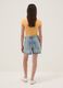 Blue pure-cotton denim shorts for girls, straight fit_1