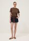 Brown short-sleeve pure cotton T-shirt, regular fit_1
