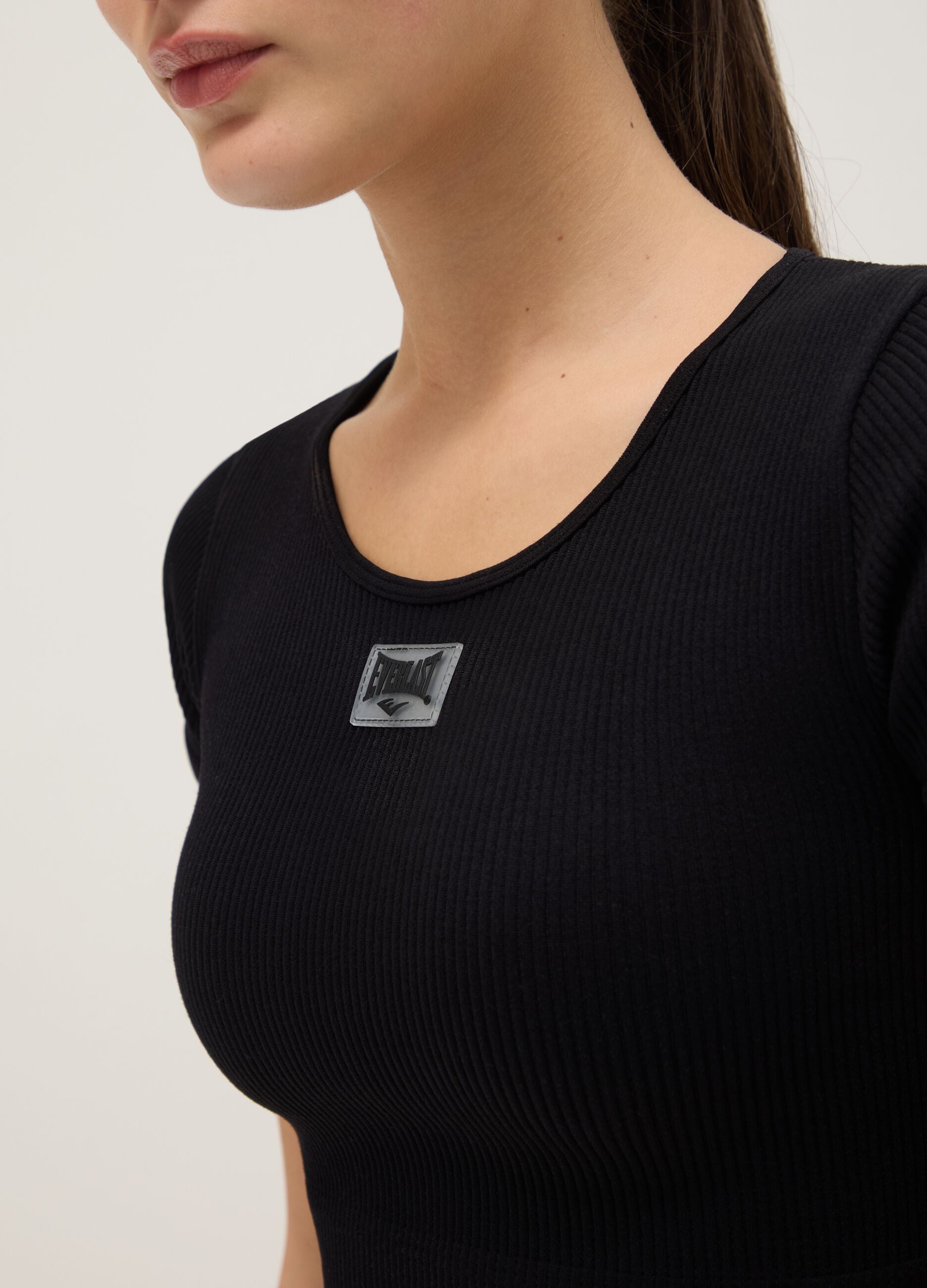 Black Boxy Fit Short Sleeve Sports T-shirt