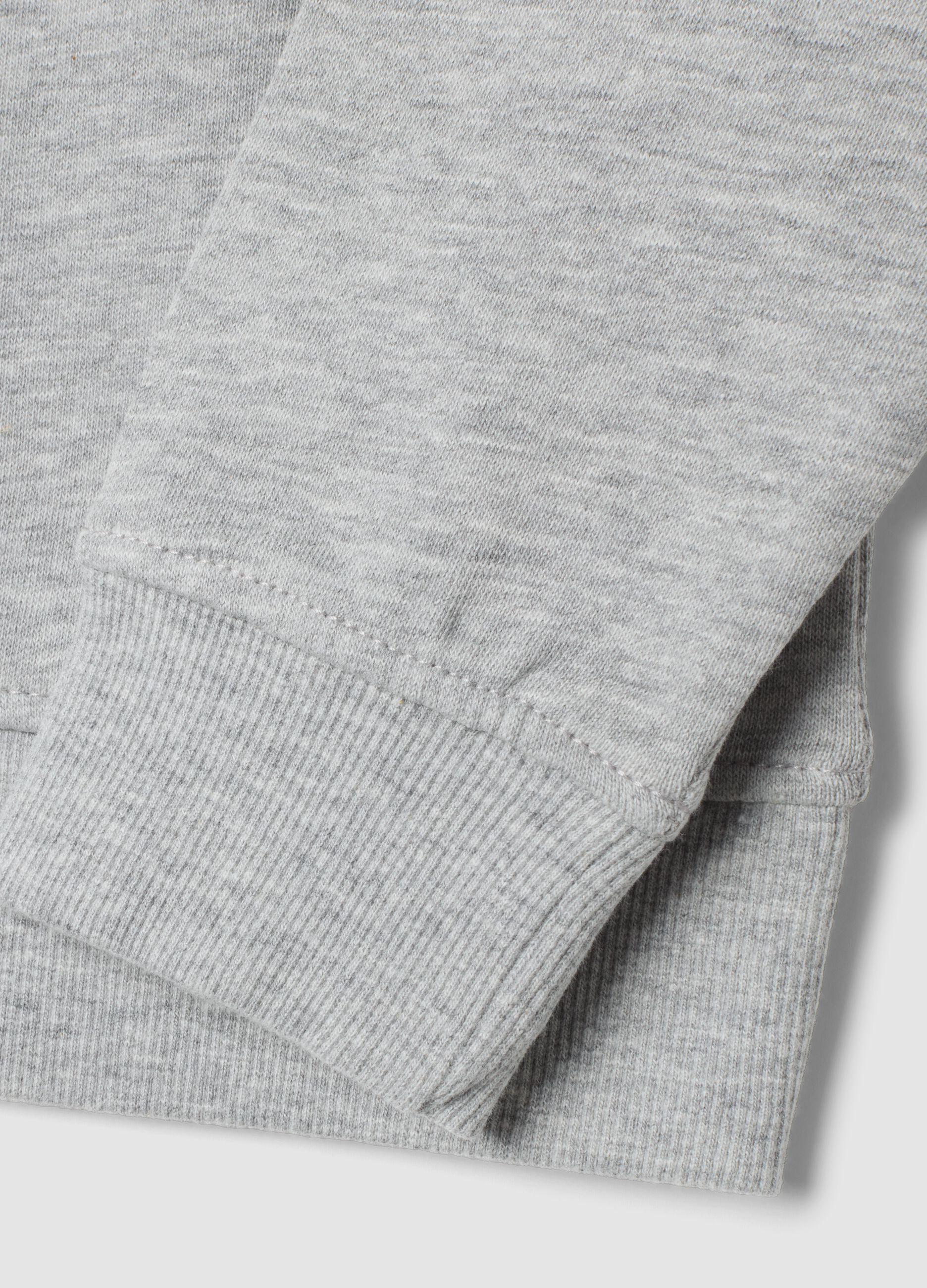 Grey crew-neck sweatshirt in cotton and viscose blend