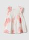 Multicolour pure cotton girl's dress regular fit with flowers_1