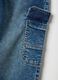 Children's blue cotton-blend cargo jeans regular fit with elastic waist_2