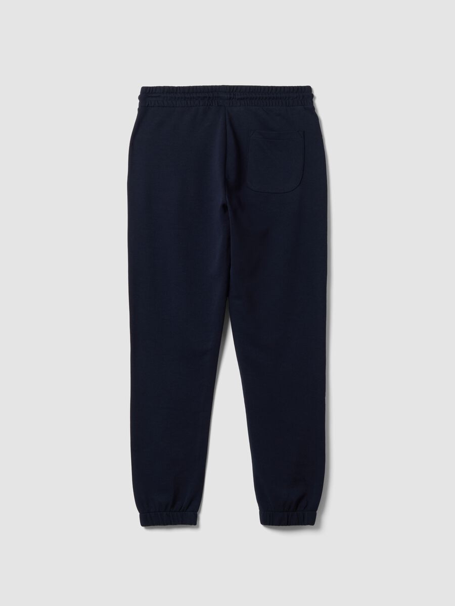 Pantaloni jogger blu in misto cotone regular fit_1