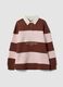 Brown striped cotton-blend sweatshirt with collar, relaxed fit_4