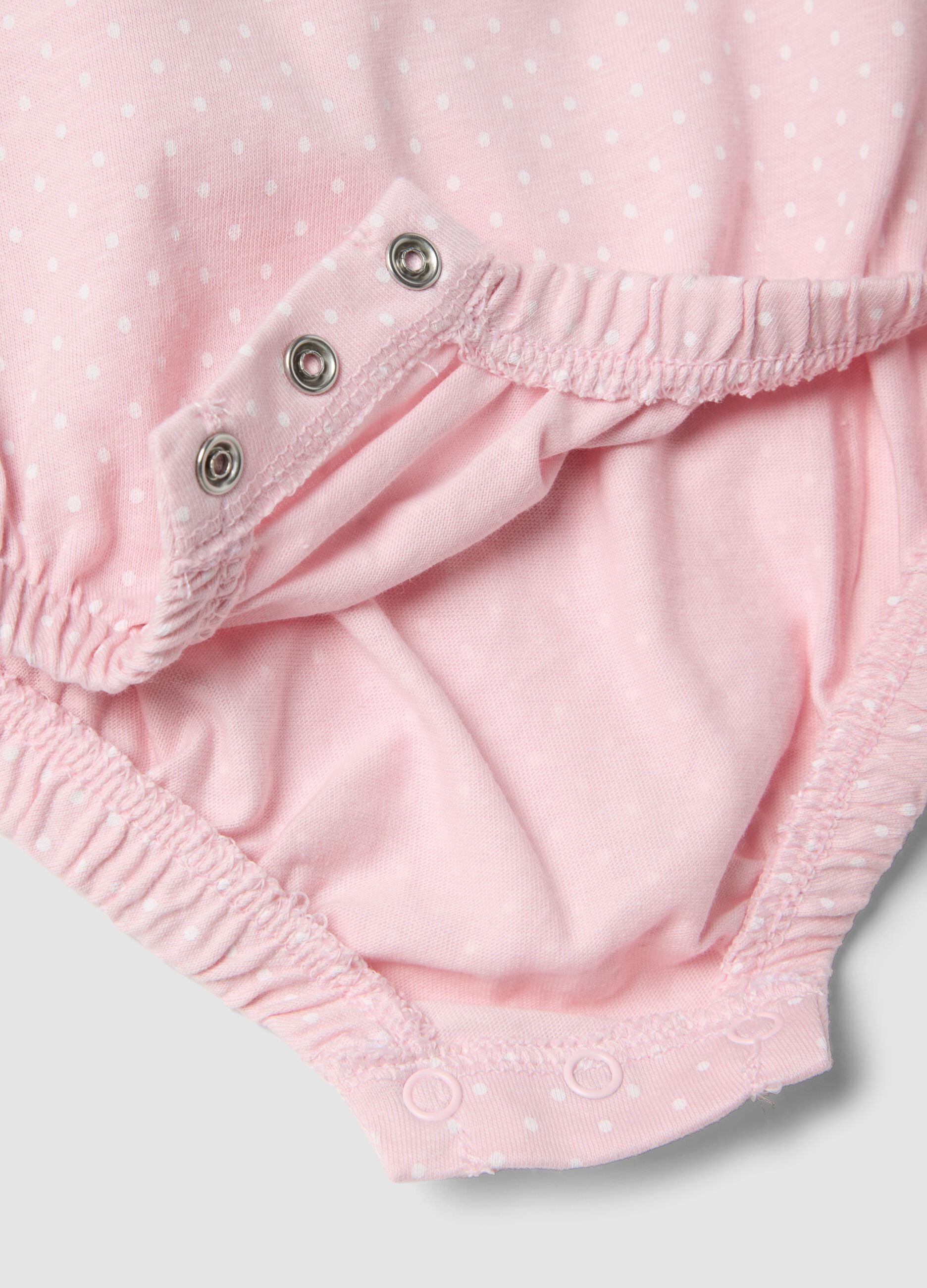 Short-sleeve pink bodysuit in organic cotton