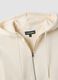 White cotton-blend fitted zip-up hoodie_1