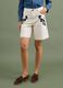 White linen-lyocell blend shorts with contrasting embroidery, regular fit_1