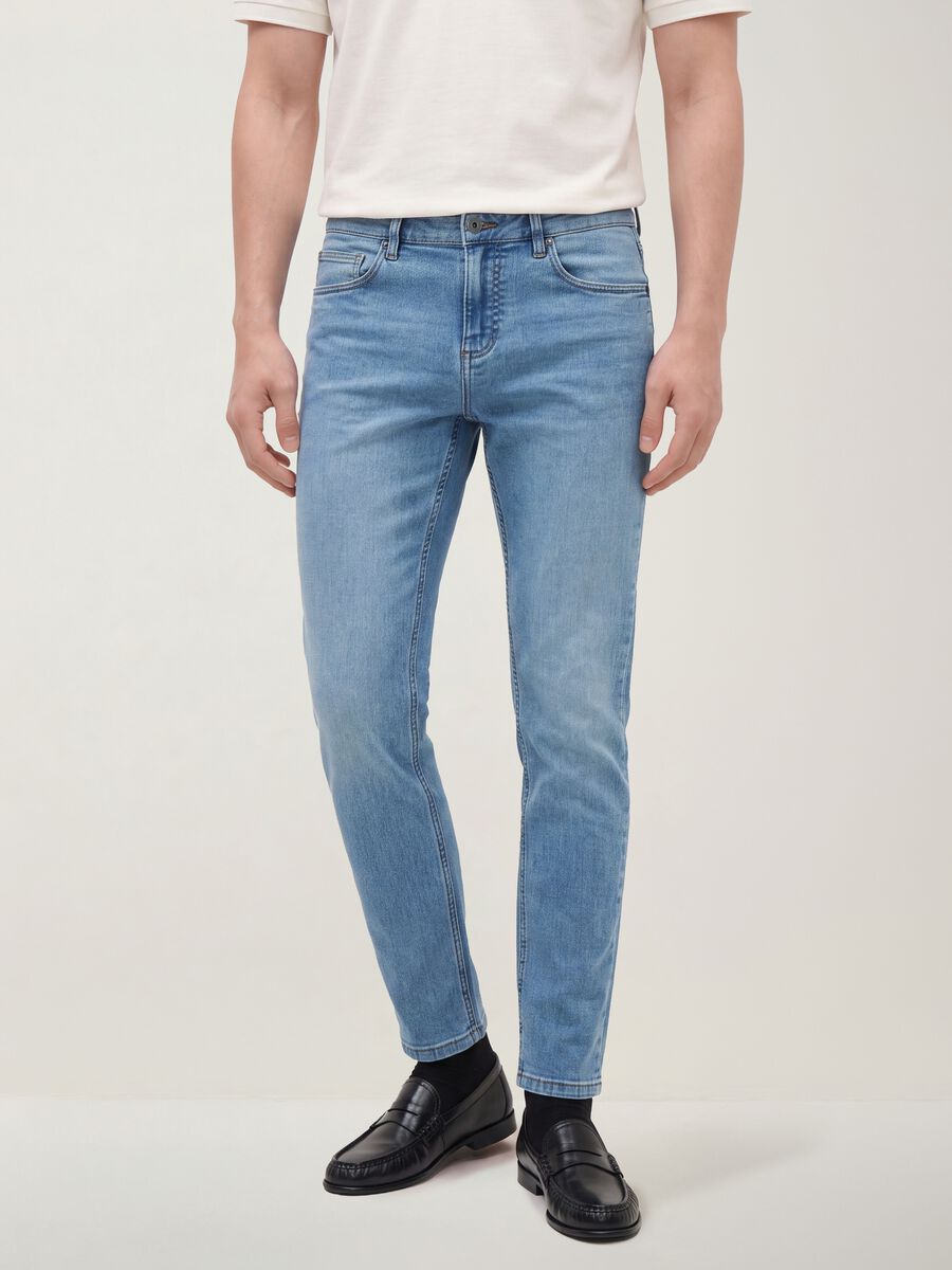 Skinny fit stretch cotton denim jeans_1