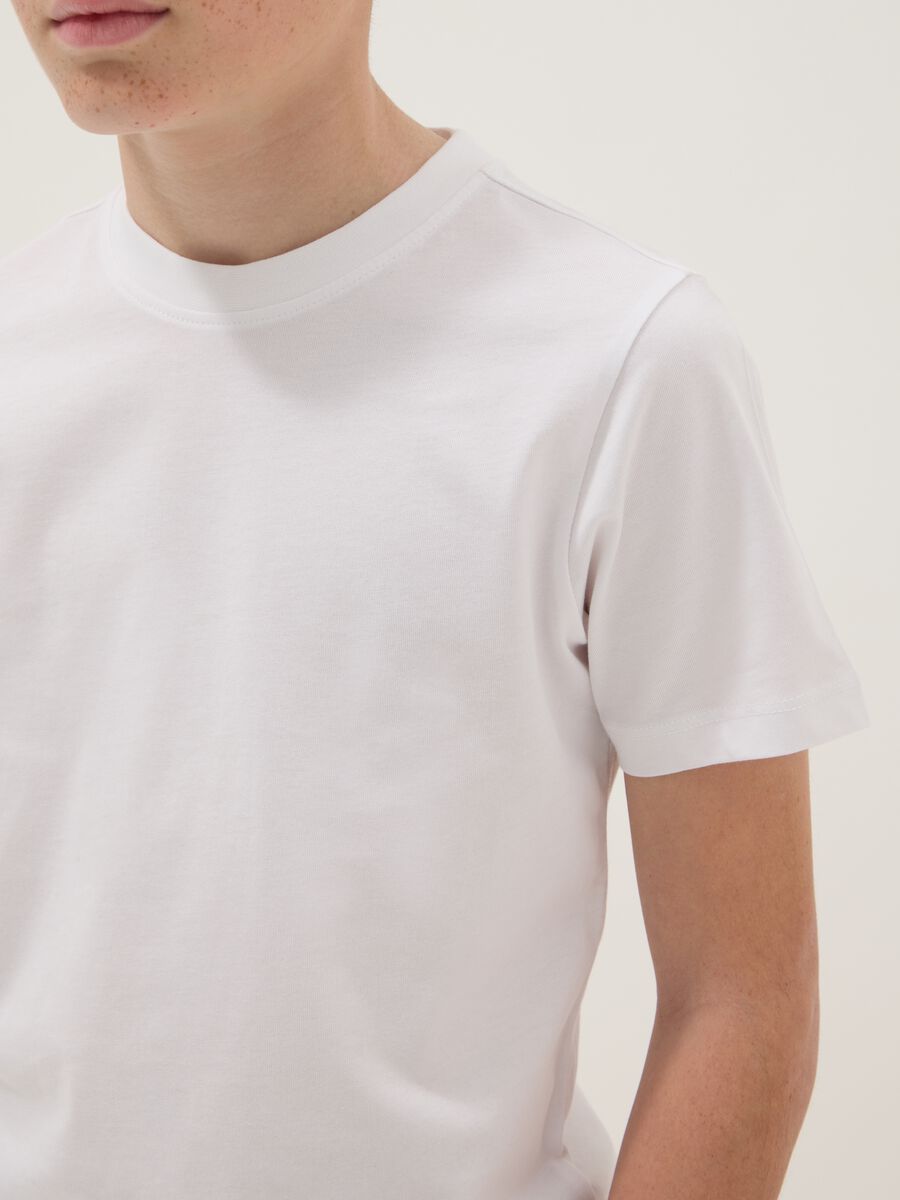 T-shirt in puro cotone bianca da ragazzo regular fit_2