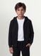 Black organic cotton zip-up hoodie for boys, relaxed fit_0
