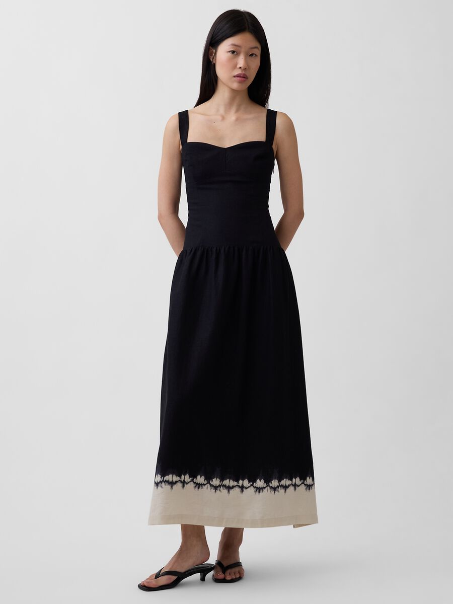 Linen-blend midi dress_0