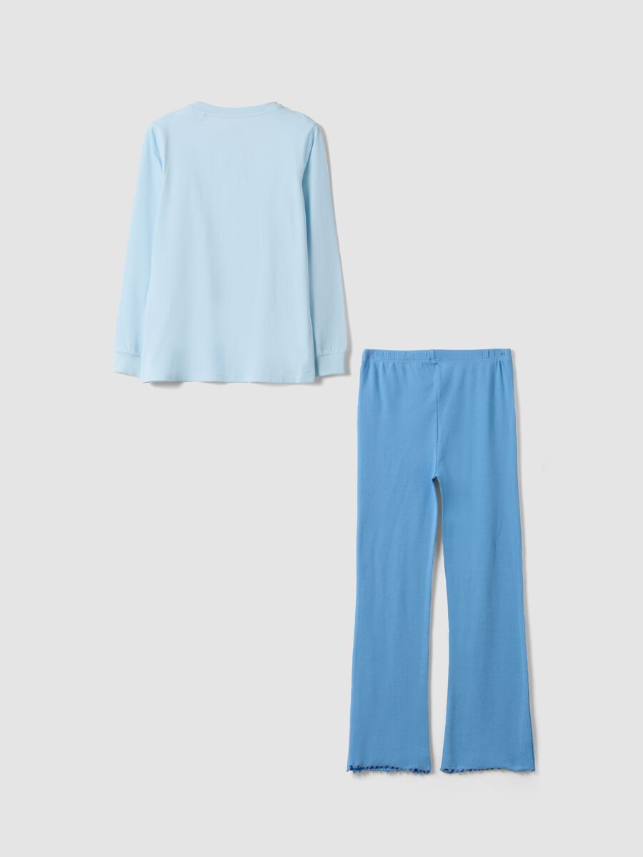 Light blue organic cotton pyjamas with Lilo & Stitch print_1