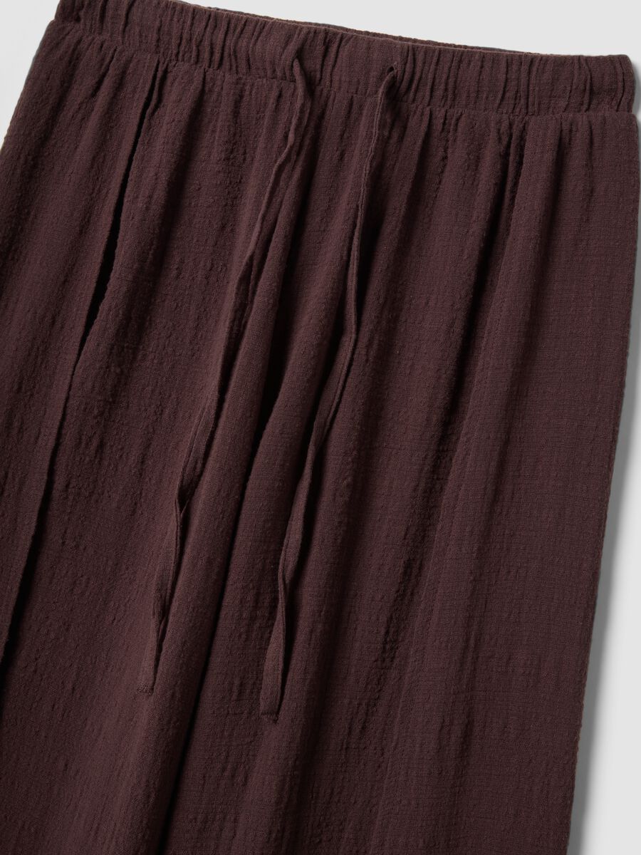 Brown pure cotton beach trousers_5