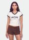 White pure-cotton V-neck T-shirt with front print_3