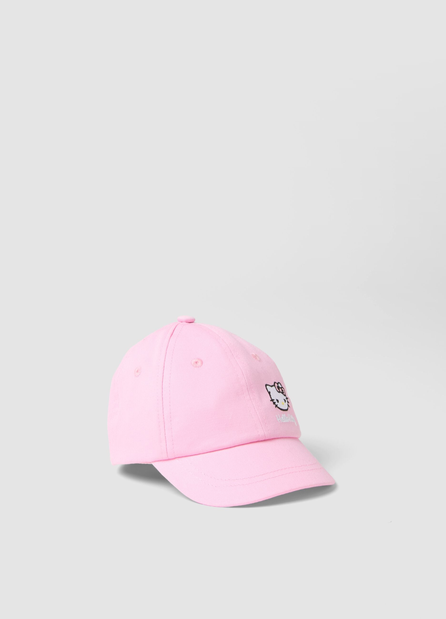 Girls' Pink Pure Cotton Baseball Cap Featuring Hello Kitty