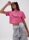 Pink pure cotton T-shirt with appliqu&eacute; stars, regular fit for girls_0