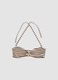 Brown bandeau bikini top in stretchy fabric_4
