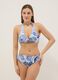 Blue stretch fabric bikini top_1