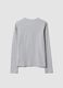 Grey organic cotton and stretch viscose T-shirt with ribbed neckline for girls_5