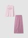 Pink pure organic cotton crew-neck pyjamas for girls_0