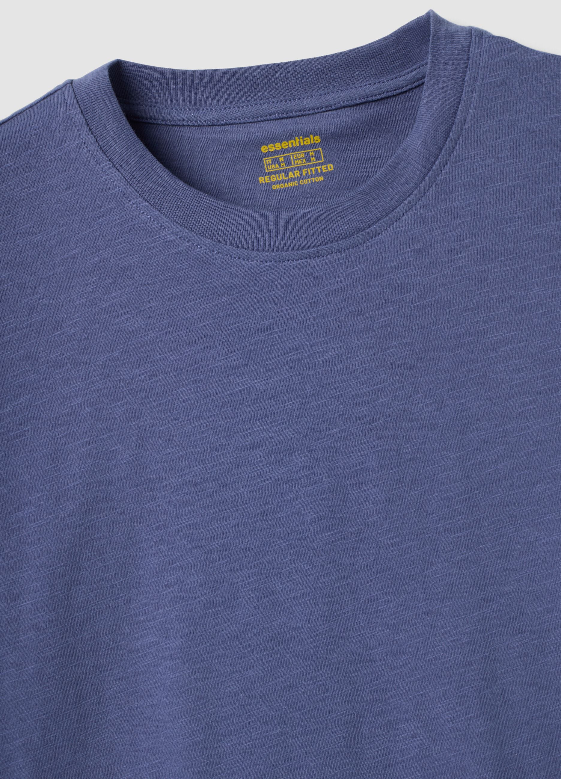 Purple pure cotton regular-fit short-sleeve T-shirt
