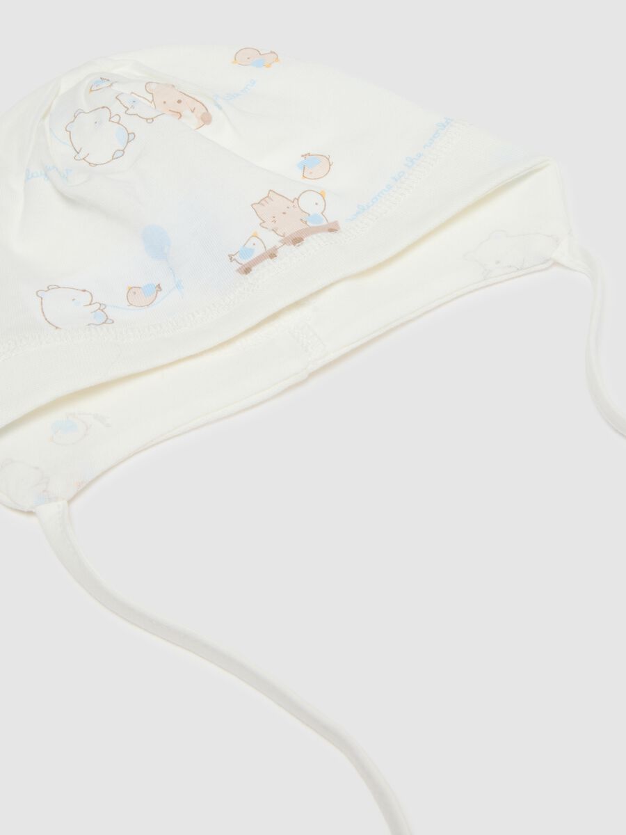 Set cappellino scarpine multicolor da neonata in puro cotone_1