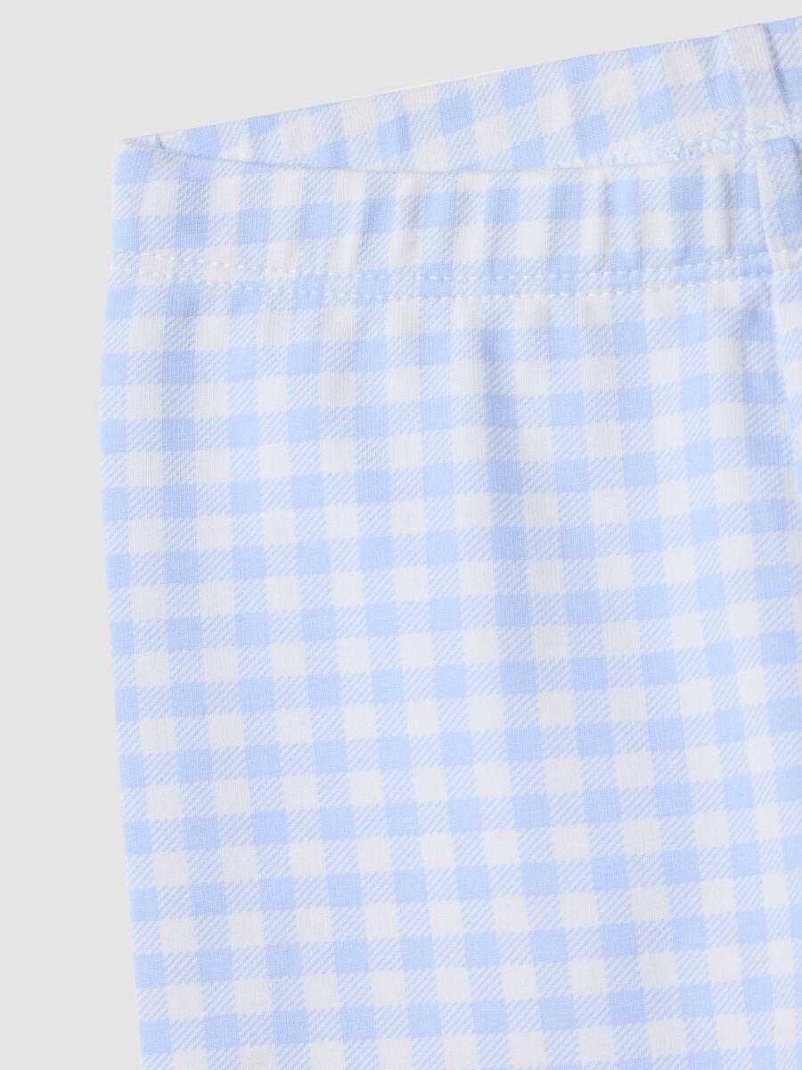 Leggings a quadri multicolor in cotone elasticizzato da bimba slim fit_2