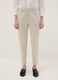Beige stretch cotton satin trousers regular fit_2