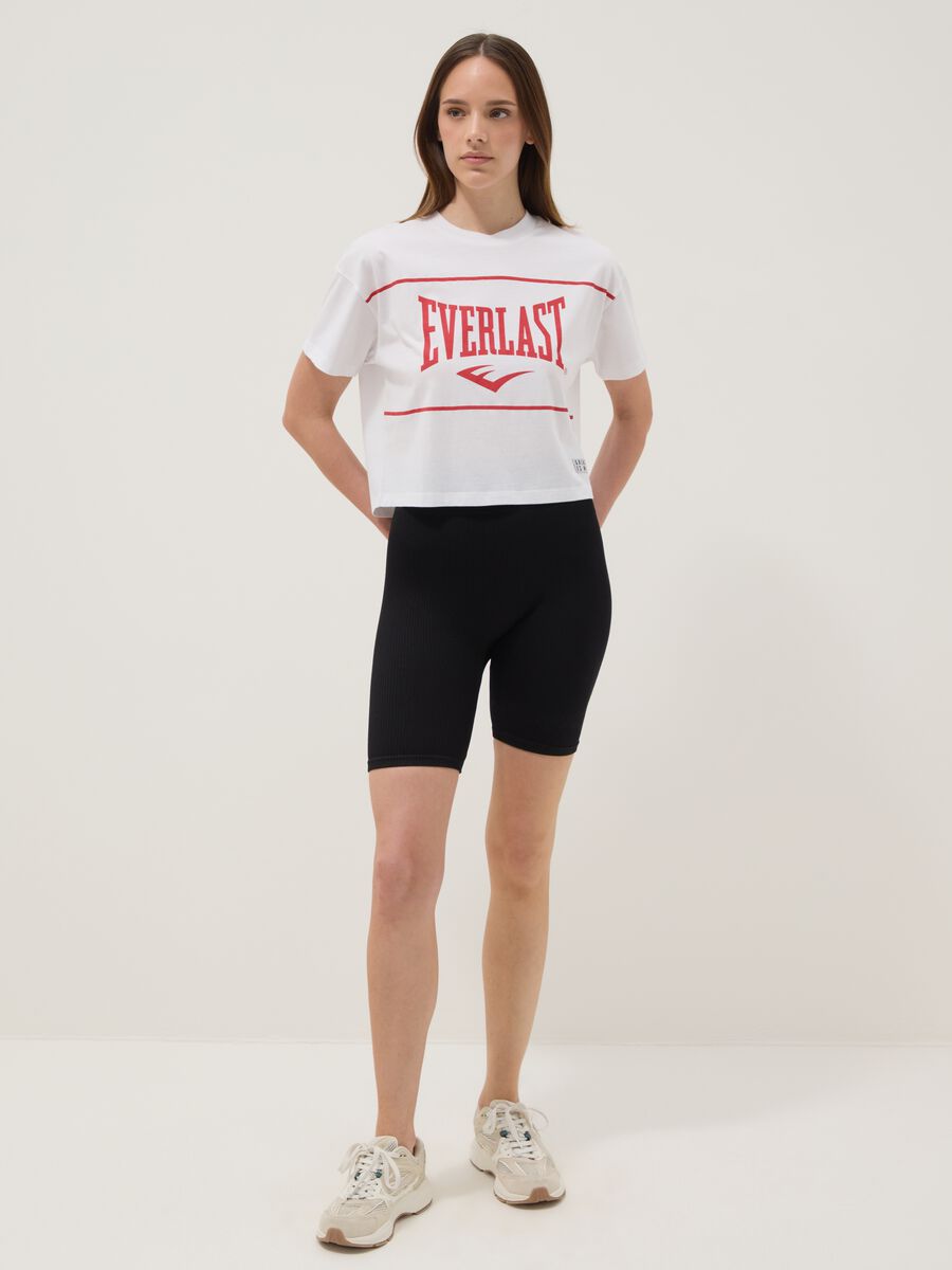 Pure White Cotton T-shirt Regular Fit with Everlast Print_1