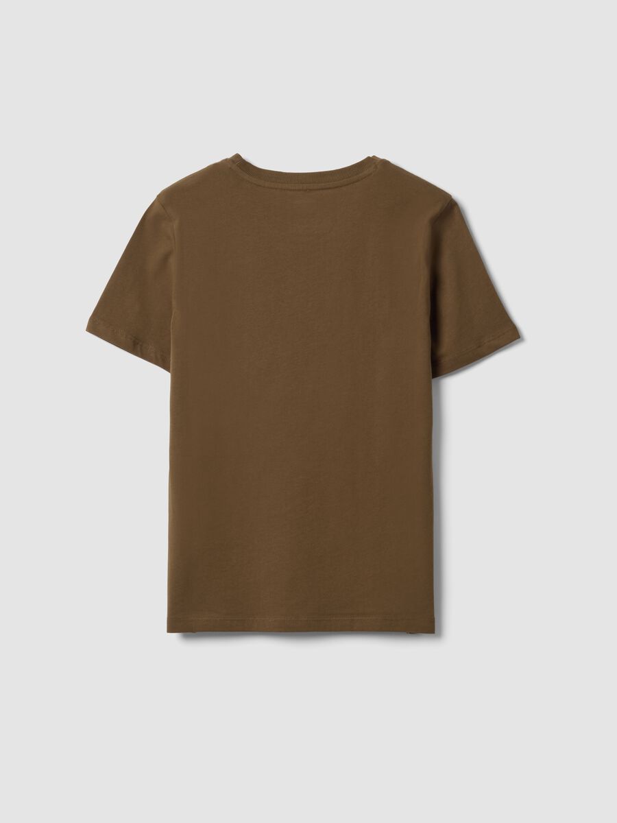 T-shirt verde in puro cotone organico a girocollo regular fit_1