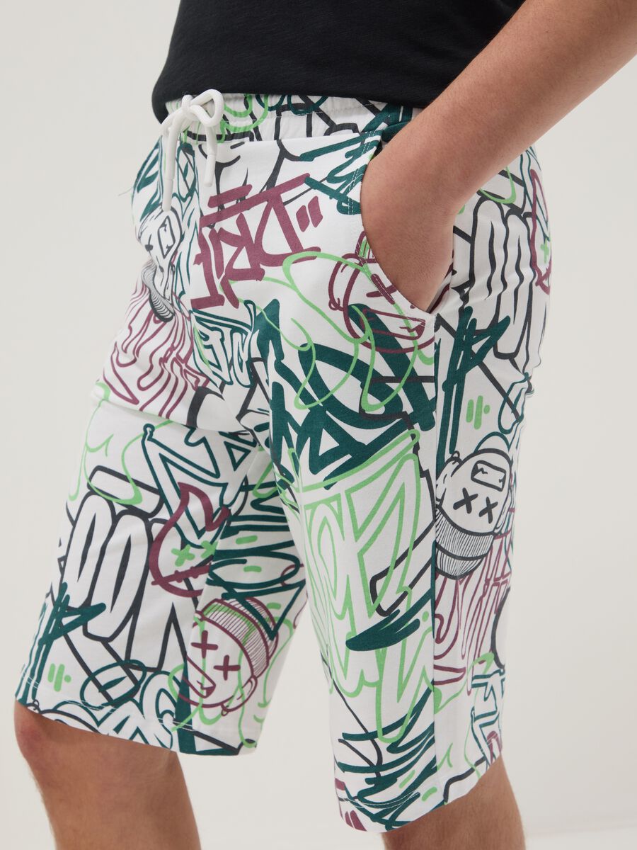Short in puro cotone multicolor da ragazzo regular fit_2