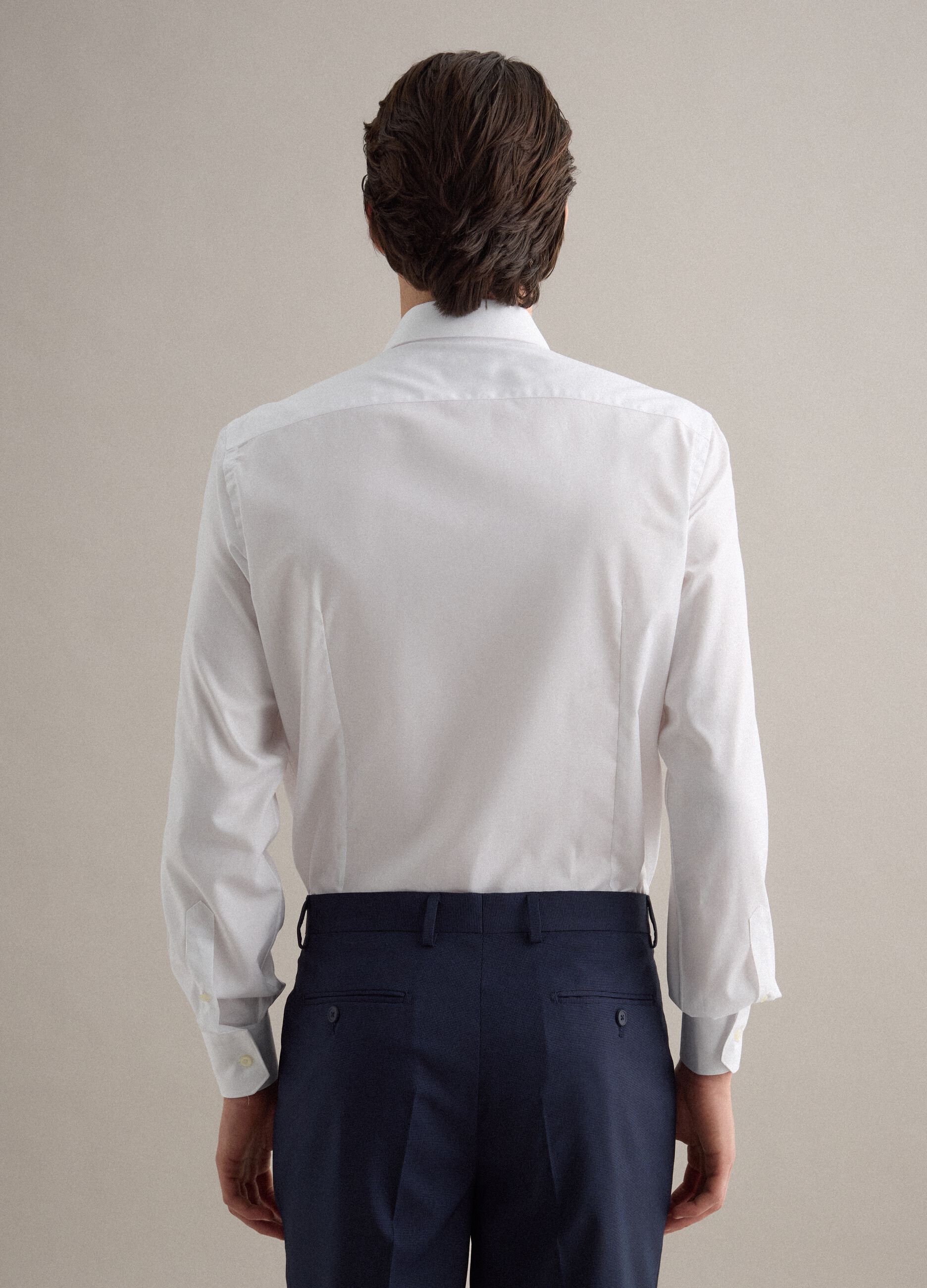White pure cotton slim fit shirt