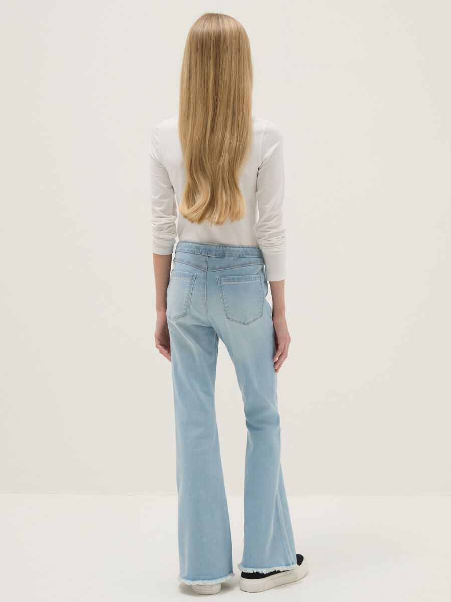 Girls' Stretch Cotton Flare Jeggings in Blue_1
