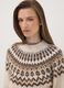 Beige Jacquard Jumper with High Neck_0