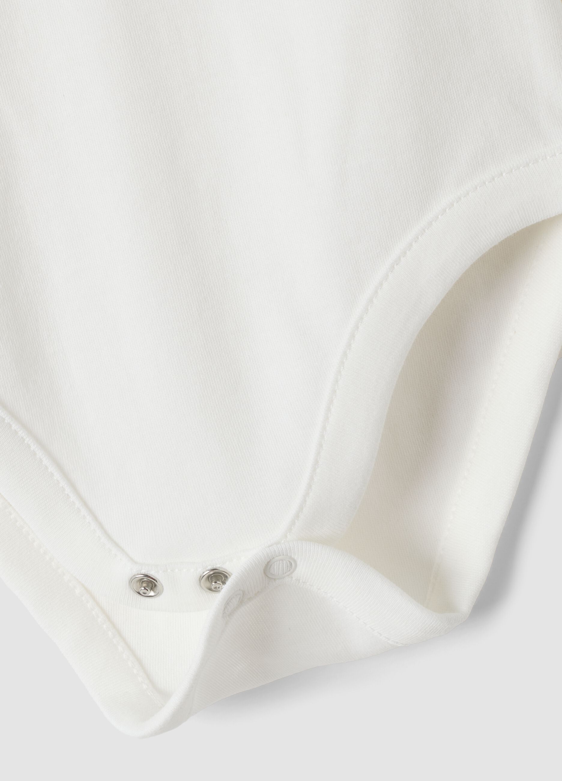 3-pack of white organic cotton crew-neck bodysuits