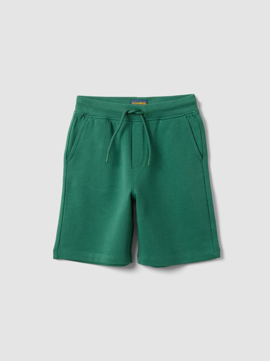 Boys&rsquo; green pure cotton slim-fit shorts_0