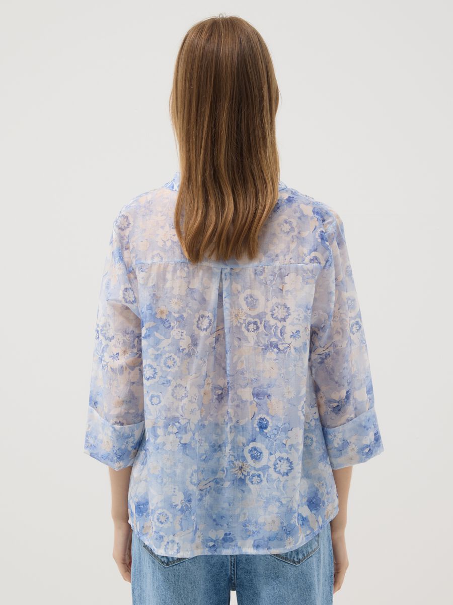 Blue floral lyocell-blend blouse_3
