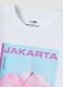 White pure cotton T-shirt with front print_5