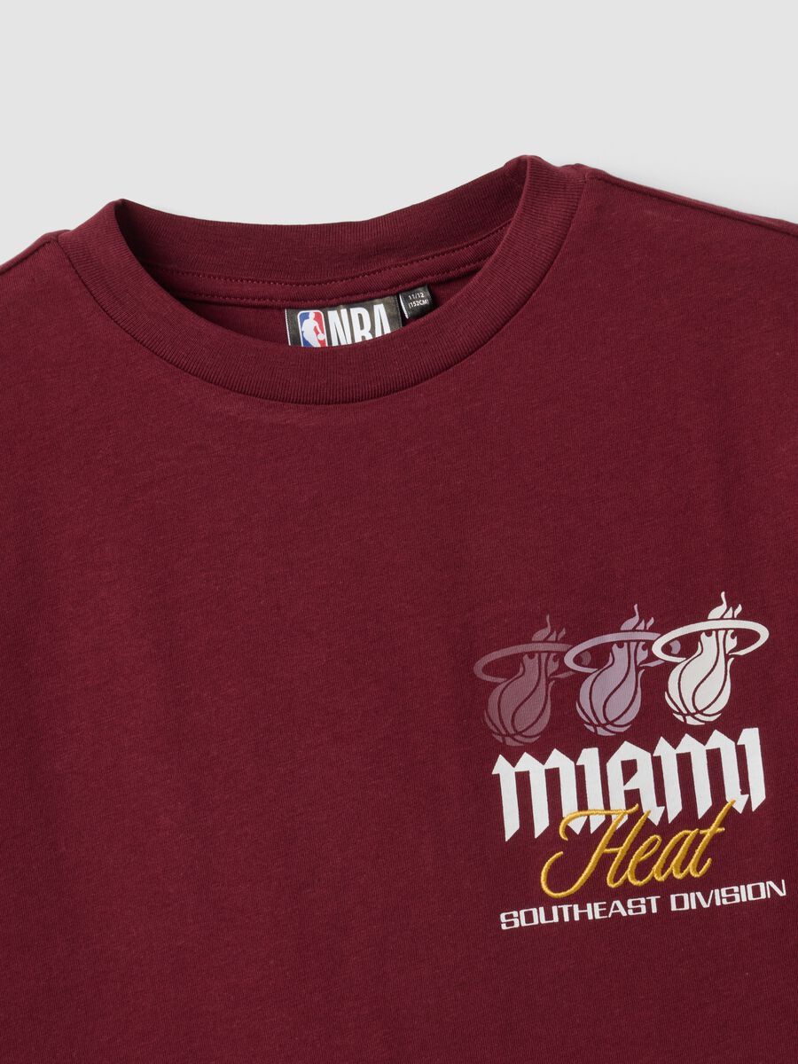 Red pure cotton Miami Heat print T-shirt for boys_5