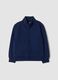 Blue sweatshirt in pure organic cotton with collar_0