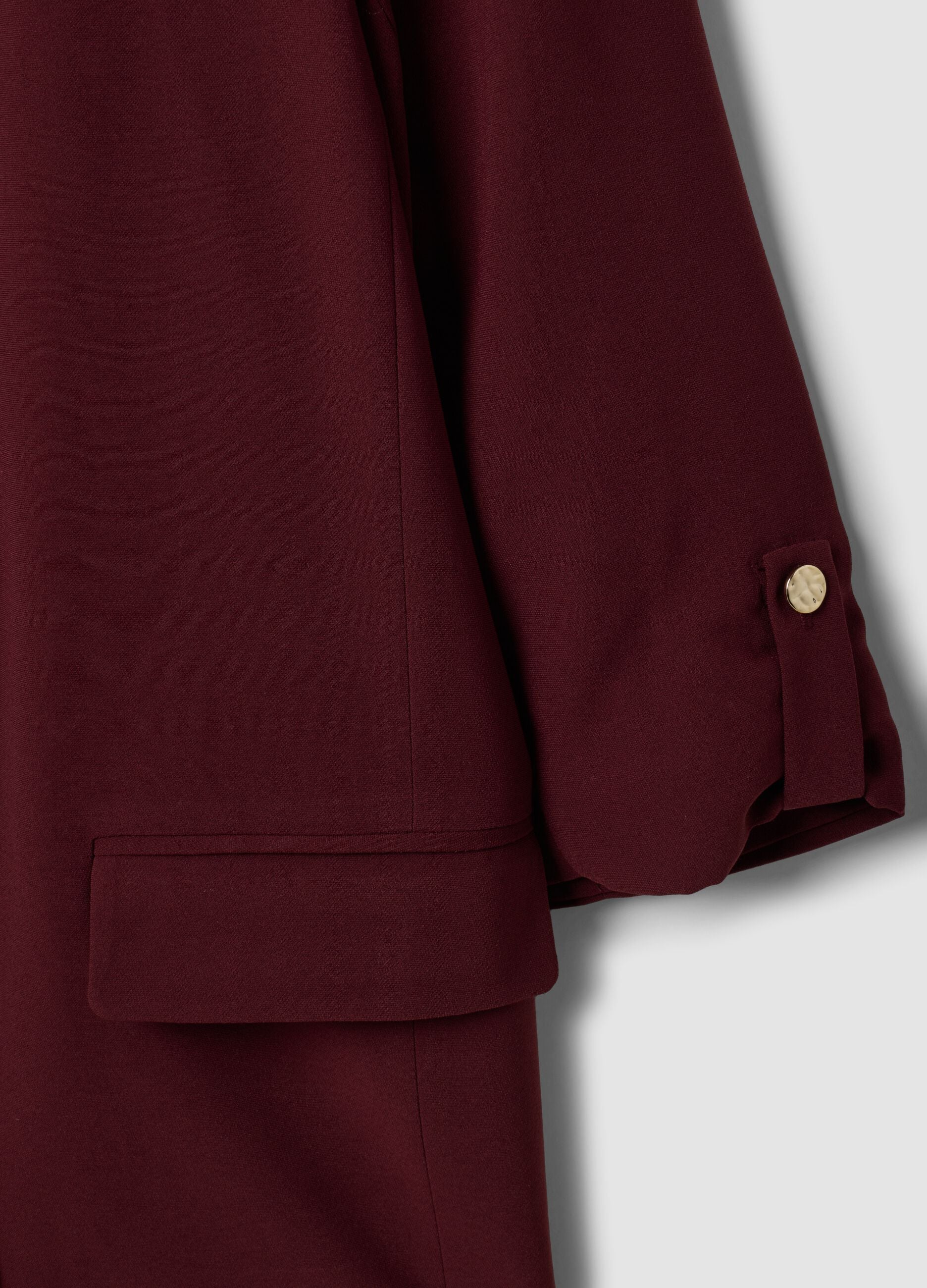 Red lined regular-fit blazer with classic lapels