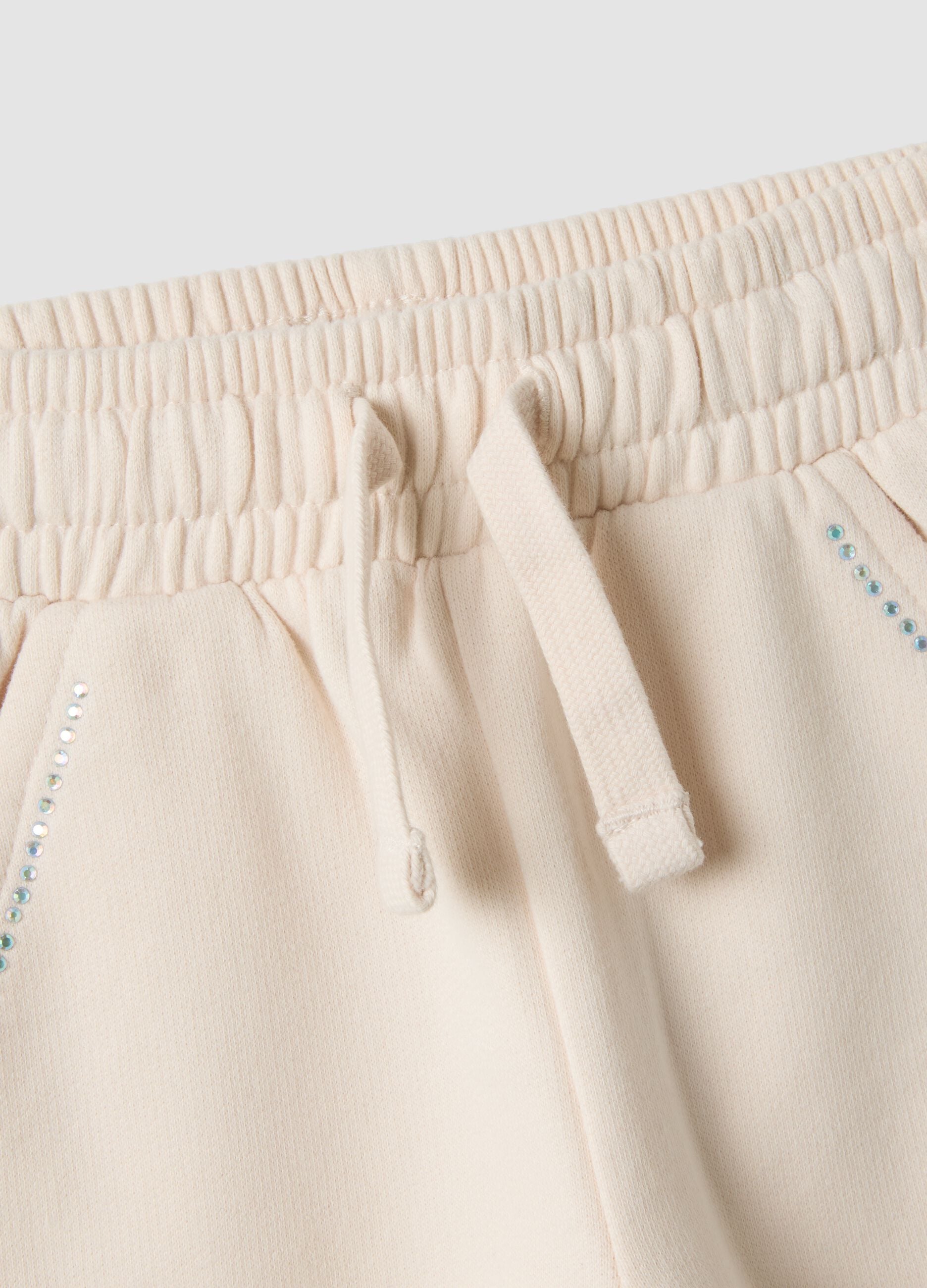 Beige pure cotton joggers