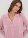 Pink pure viscose pyjamas with V-neck and contrast piping_2